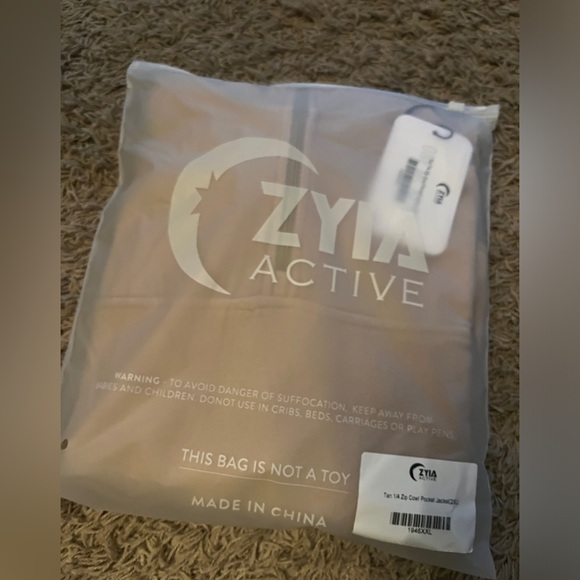 Tan 1/4 Zip Cowl Pocket Jacket - Picture 4 of 5